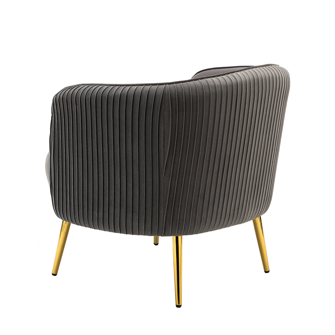 31'' Wide Barrel Chair (Set of 2) Everly Quinn Upholstery Color: Gray Velvet