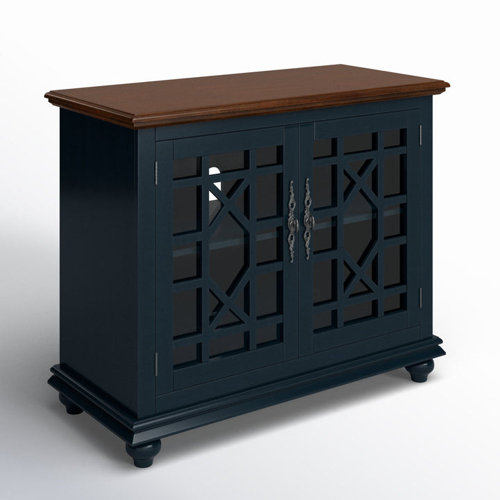 Ahmara 2 - Door Accent Cabinet Three Posts™ Color: Coffee Walnut/Catalina Blue