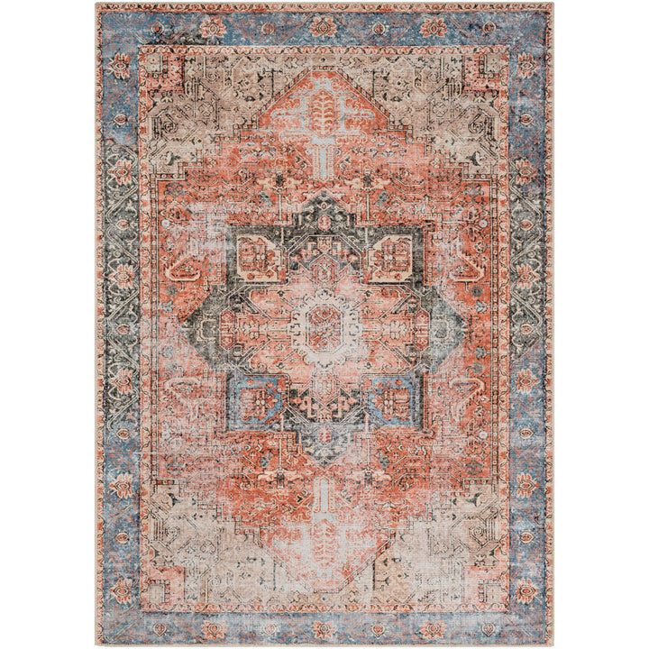 Mya Machine Washable Oriental Brick Red/Light Gray Area Rug World Menagerie Rug Size: Rectangle 5'3" x 7'3"