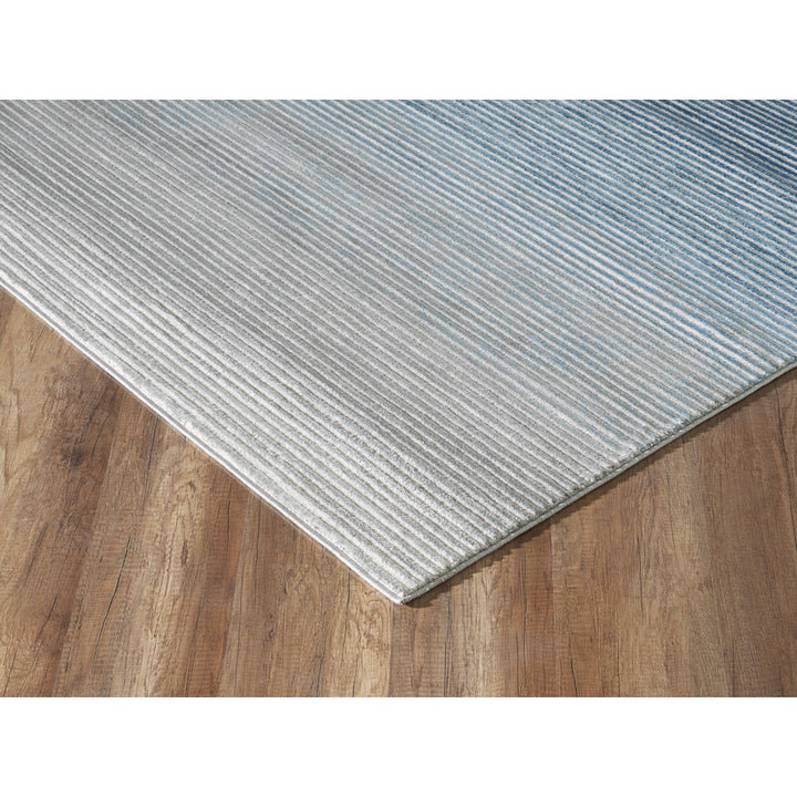 Woodstock Striped Gray/Blue Area Rug Highland Dunes Rug Size: Rectangle 5'3" x 7'6"