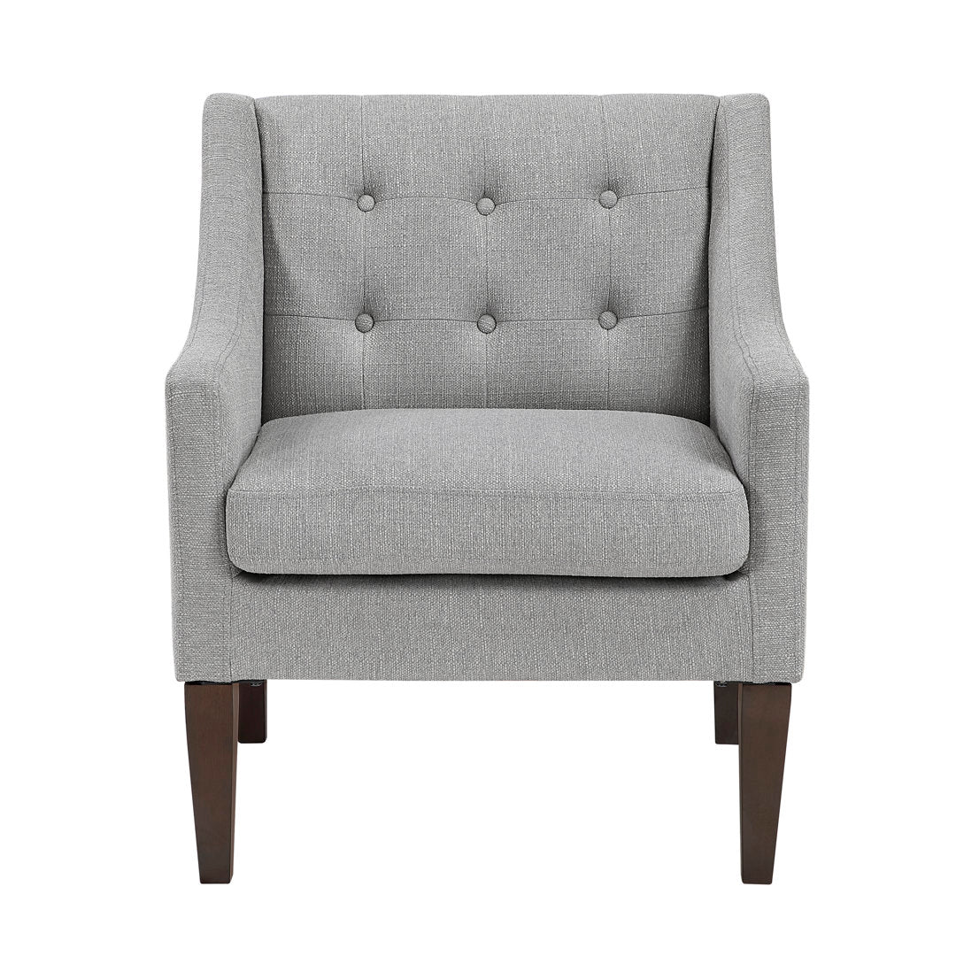 Clopton 26" Wide Mid-Century Modern Tufted Accent Armchair Hashtag Home Fabric: Gray Polyester Blend