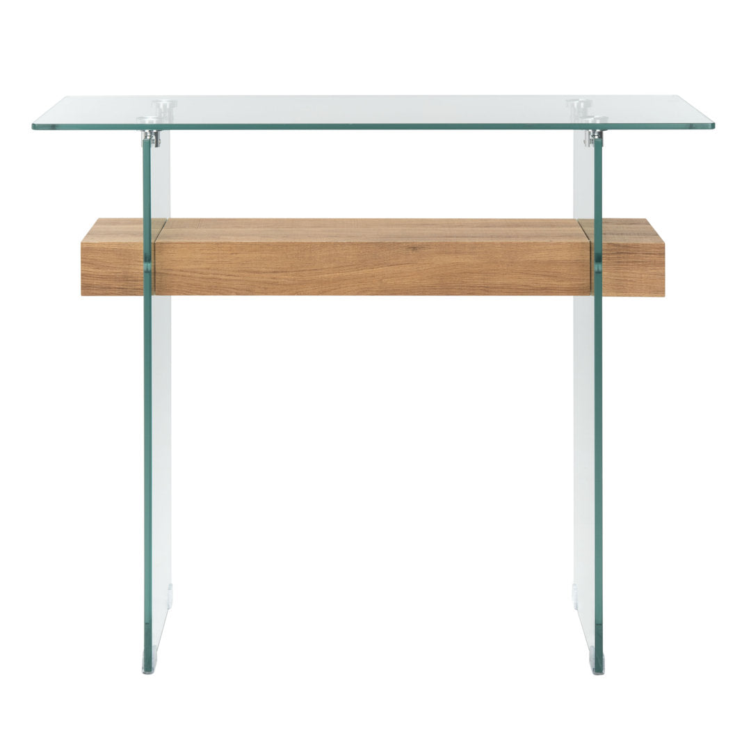 Kayley 39.4" Console Table Highland Dunes Table Base Color: Natural Brown