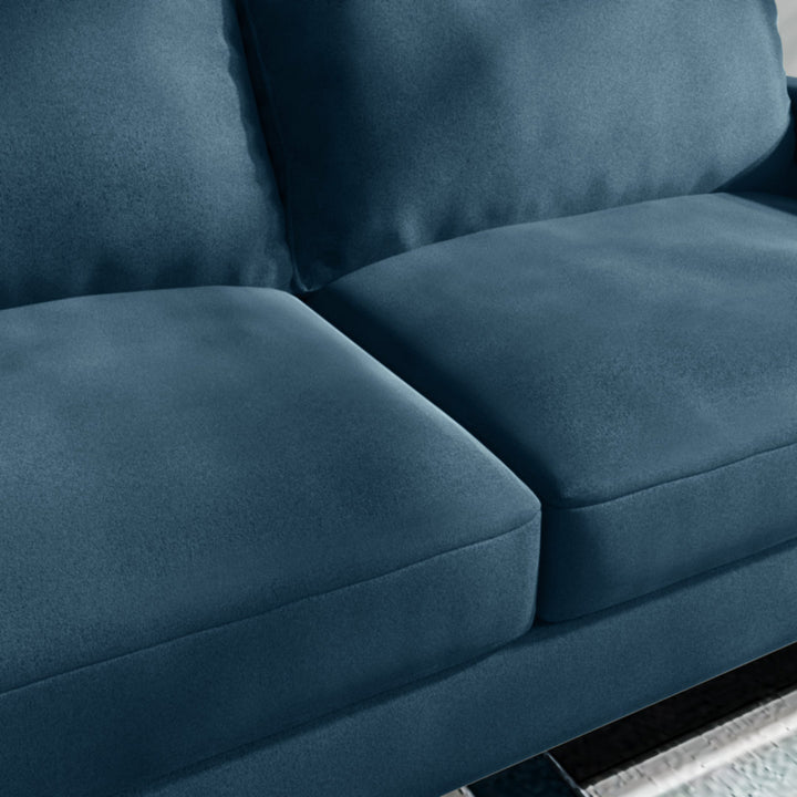 Markham 70" Velvet Square Arm Sofa Willa Arlo™ Interiors Fabric: Prussian Blue Polyester