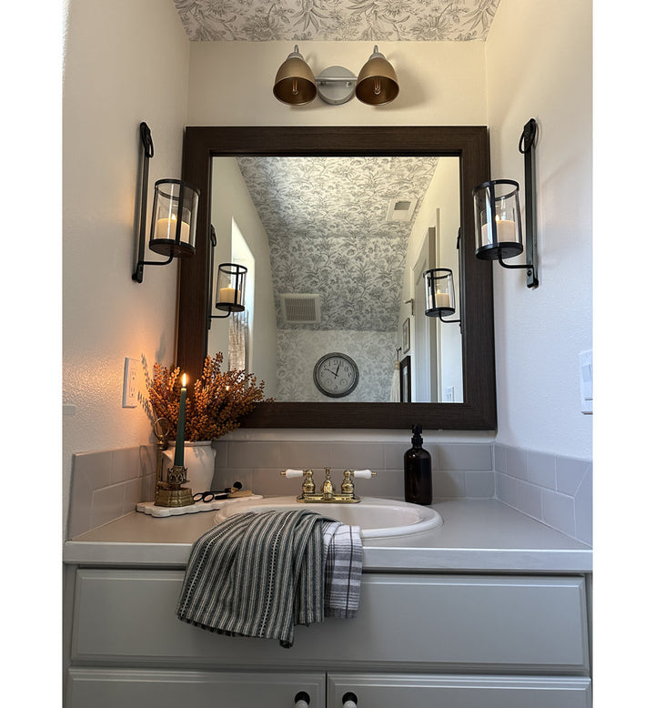 Shmuel Wood Framed with Safety Backing Ideal for Bathroom / Vanity Mirror Wade Logan® Size: 20" x 48" Finish: Dark Walnut