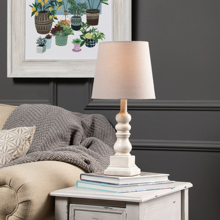 Whittier 19" Resin Table Lamp Ophelia & Co. Shade Color: Oatmed, Base Color: White