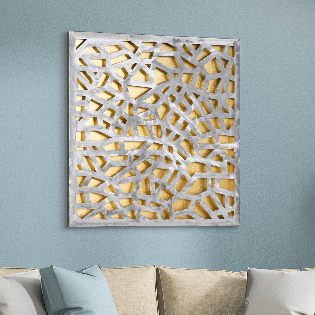 Enigma Abstract Metal Wall Décor Ivy Bronx Finish: Gold