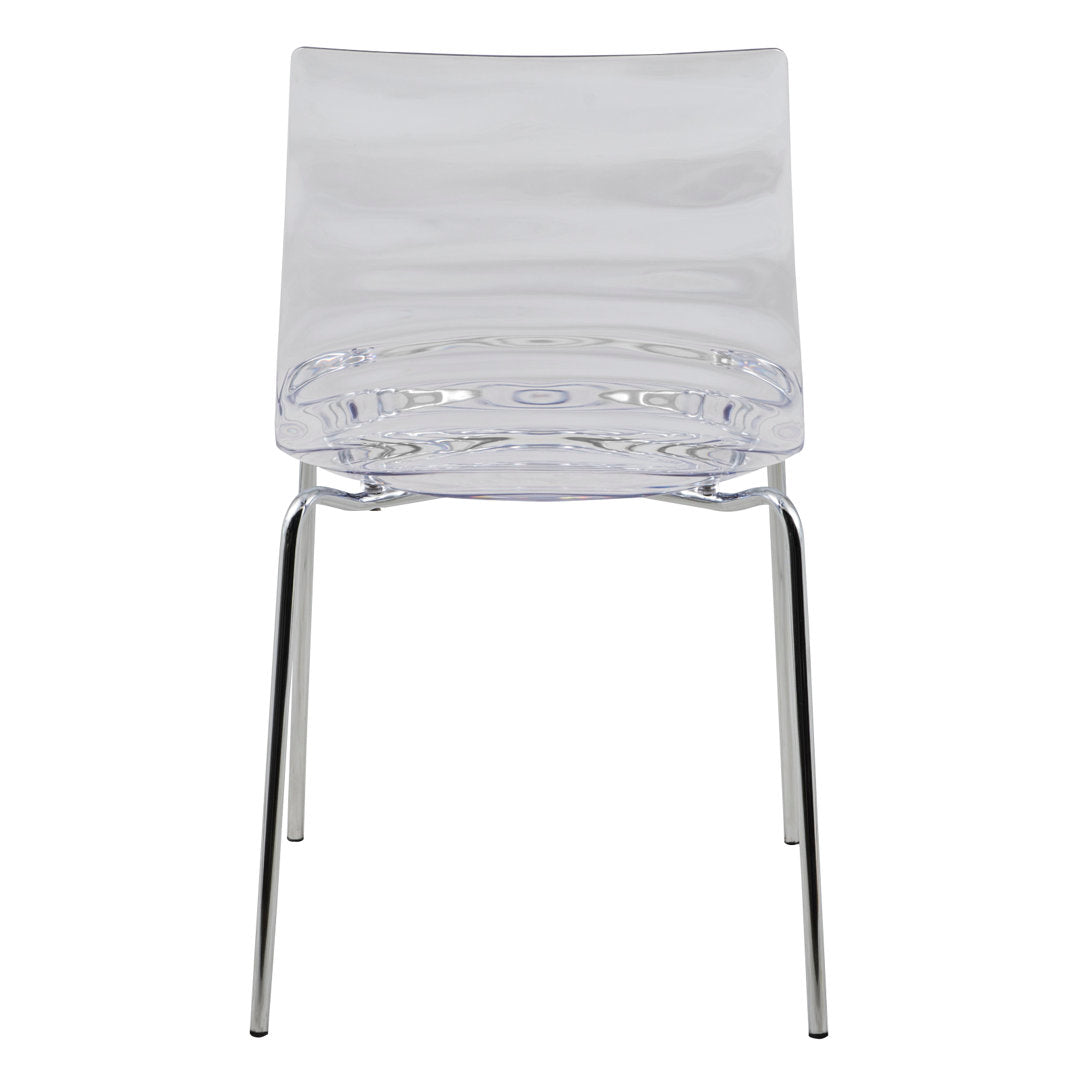 Lerner Plastic Dining Side Chair with Chrome Base Ivy Bronx Color: Clear