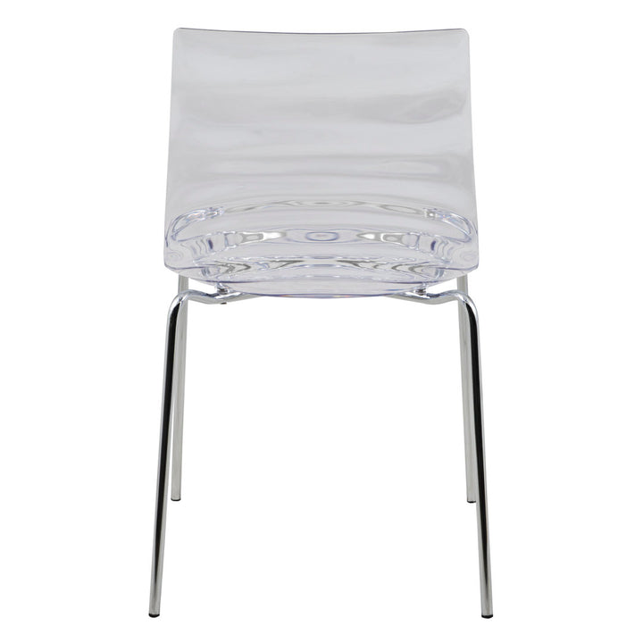 Lerner Plastic Dining Side Chair with Chrome Base Ivy Bronx Color: Clear