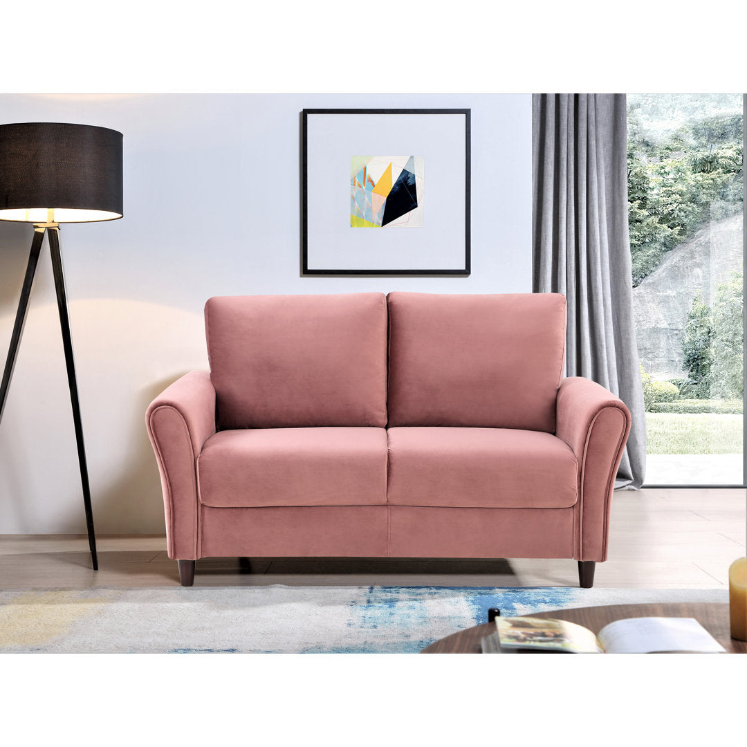 William Street Flared Arm Sofa House of Hampton® Size: 33.46" x 58.27" x 30.32" Fabric: Rose