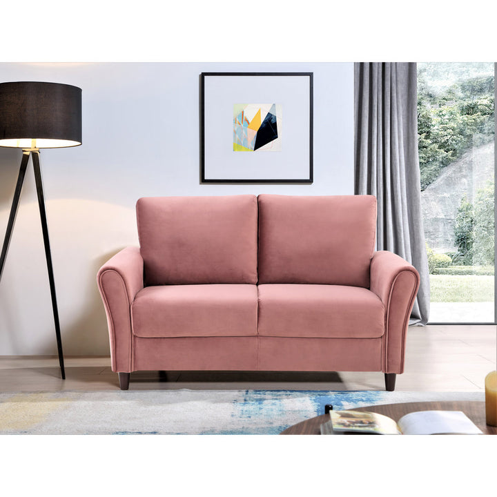 William Street Flared Arm Sofa House of Hampton® Size: 33.46" x 58.27" x 30.32" Fabric: Rose