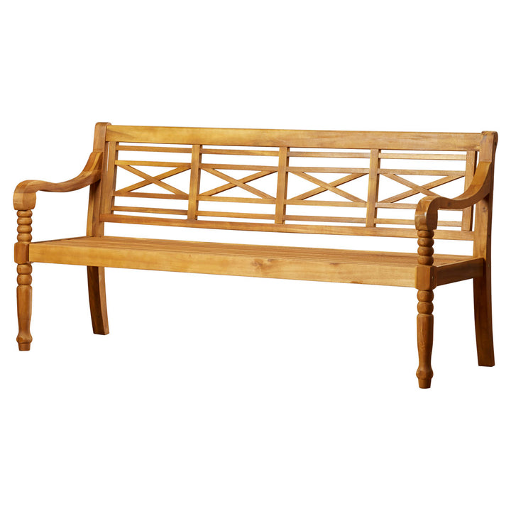 Paull Wooden Garden Bench Highland Dunes Color: Natural