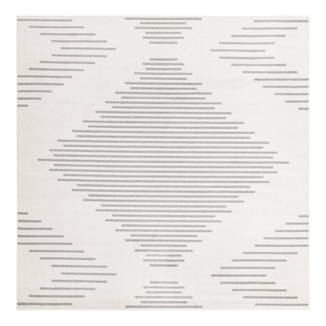 Cohutta Geometric Grey and Ivory Area Rug The Twillery Co.® Rug Size: Square 9'10"