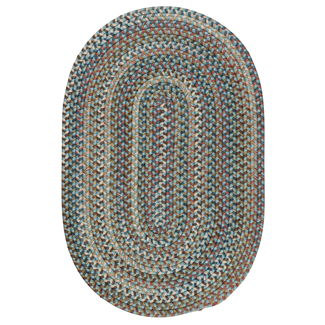 Kipton Reversible Area Rug - Light Blue Charlton Home® Rug Size: Oval 5' x 7'