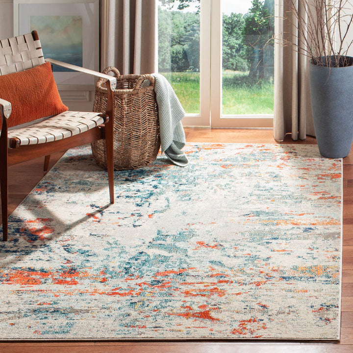 Felty Abstract Cream/Orange/Blue Rug Langley Street® Rug Size: Rectangle 6' x 9'
