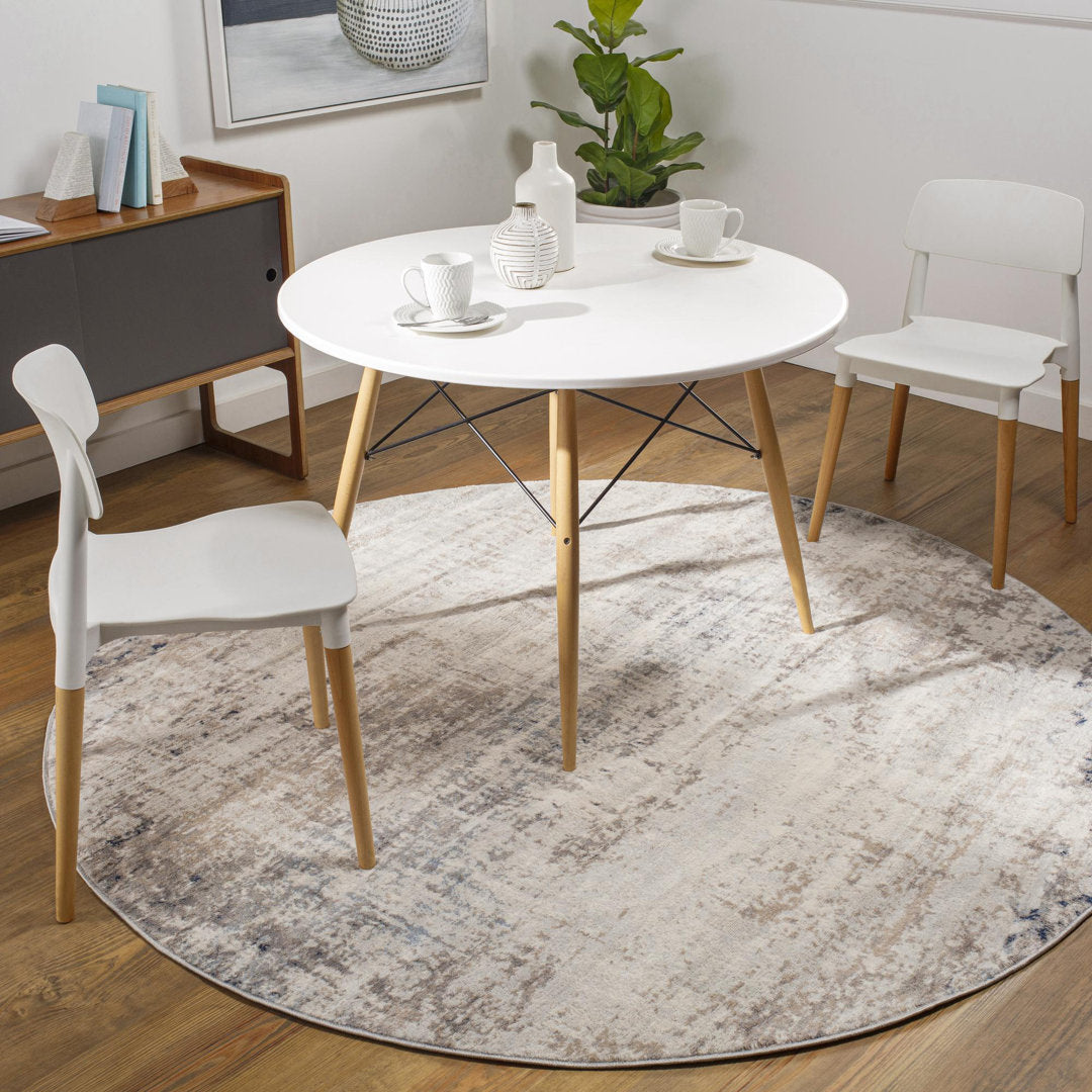 Jemison Abstract Blue/Ivory Area Rug Trent Austin Design® Rug Size: Round 7'10"