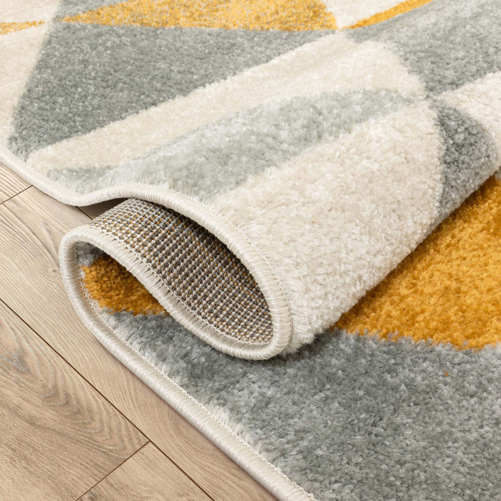 Rubino Modern Geometric White/Yellow Area Rug Wrought Studio™ Rug Size: Rectangle 9'3" x 12'3"