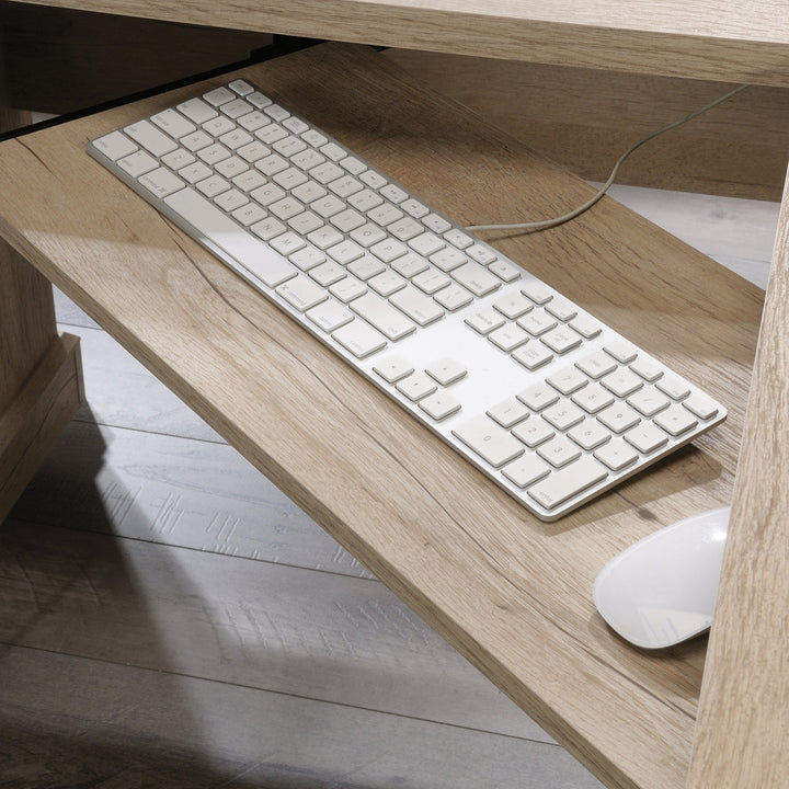 Aspen Post L-Shape Executive Desk Upper Square™ Color: Prime Oak