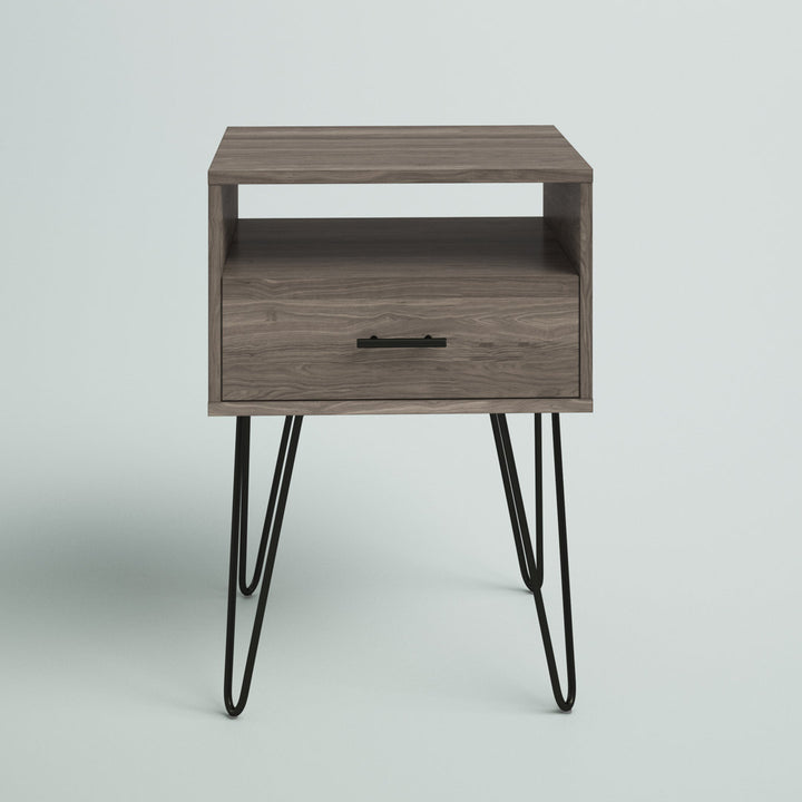 Adrow 1-Drawer Nightstand with Cubby Wade Logan® Color: Slate Gray