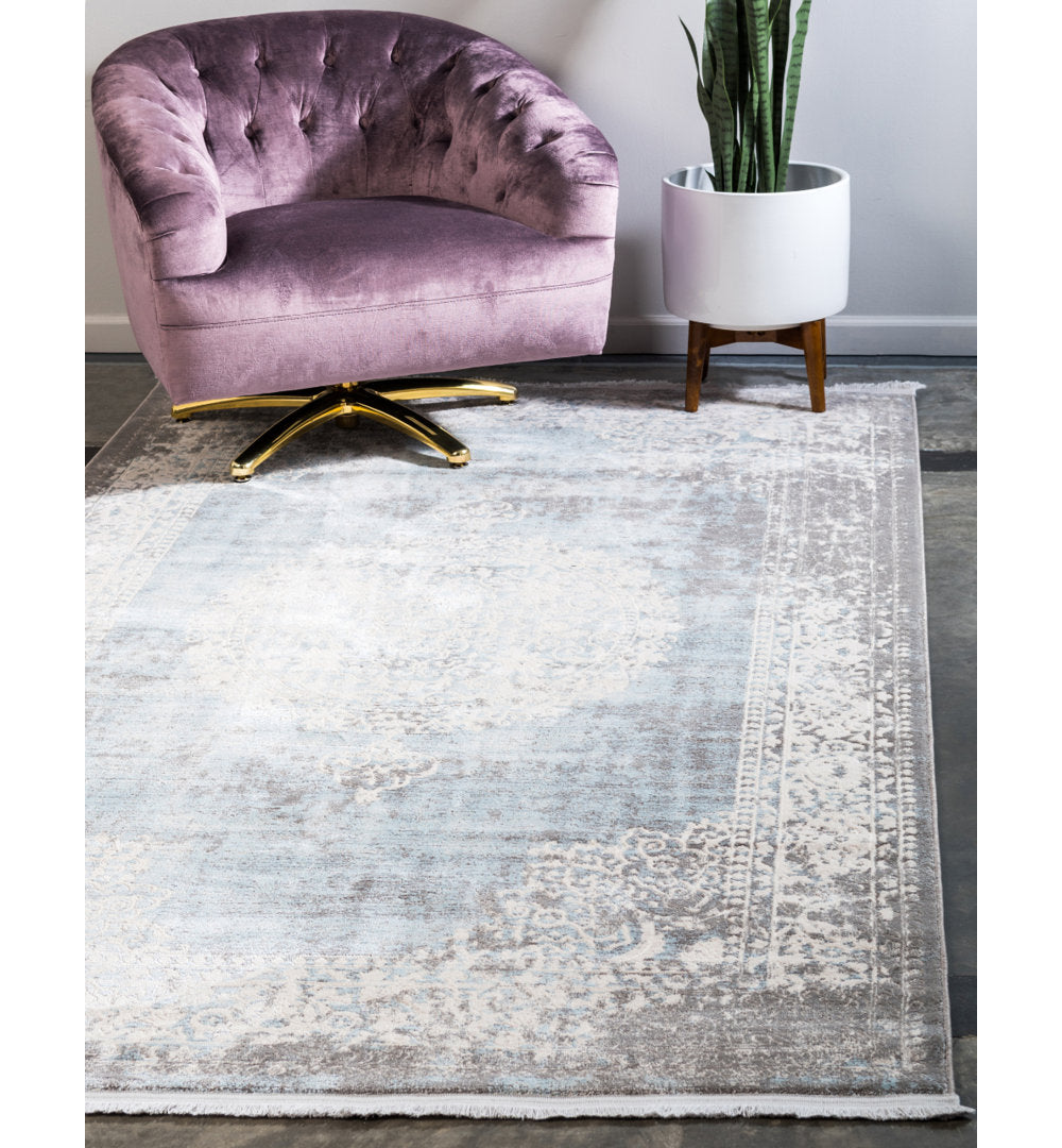 Teadora Gray/Light Blue/Ivory Area Rug Bungalow Rose Rug Size: Rectangle 8' x 11'4"