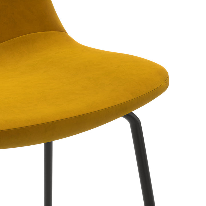 Kody Upholstered Bar & Counter Stool (Set of 2) AllModern Color: Bella Gold Performance Velvet Seat Height: Counter Stool (23.5" Seat Height)
