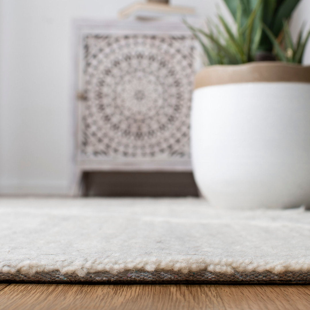 Adelia Geometric Hand Tufted Wool Beige Area Rug Steelside™ Rug Size: Rectangle 10' x 14'