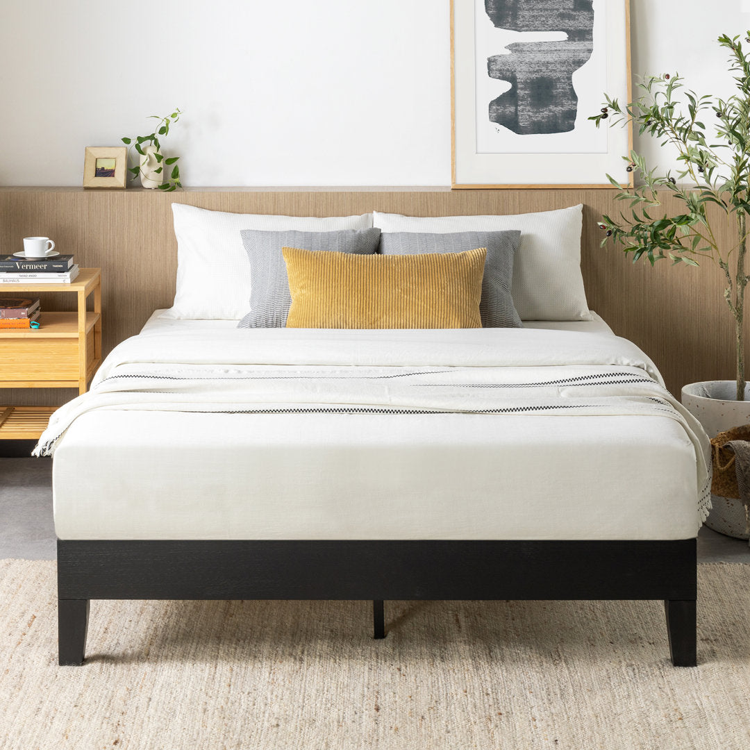 Amaryn Solid Wood Platform Bed Lark Manor™ Color: Black Size: Twin