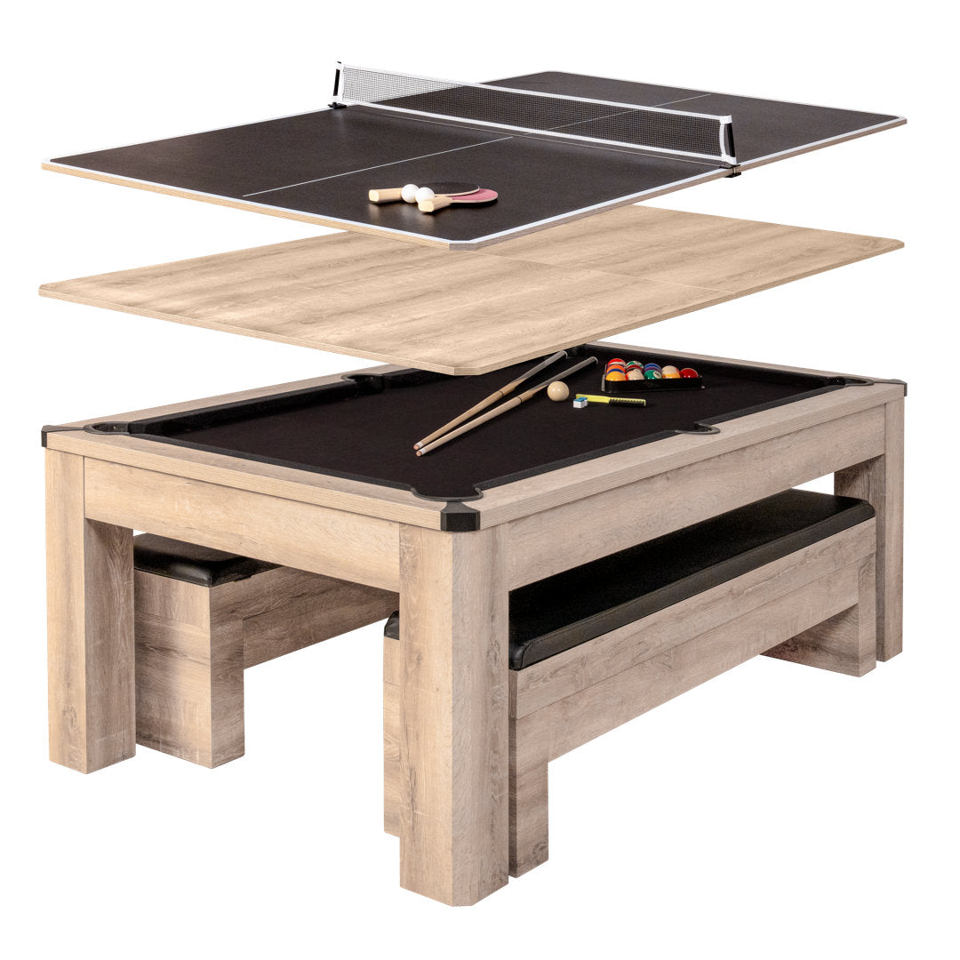 Hampton 3-in-1 Combination Table Includes Billiards, Table Tennis, & Dining Table American Legend Finish: Tan