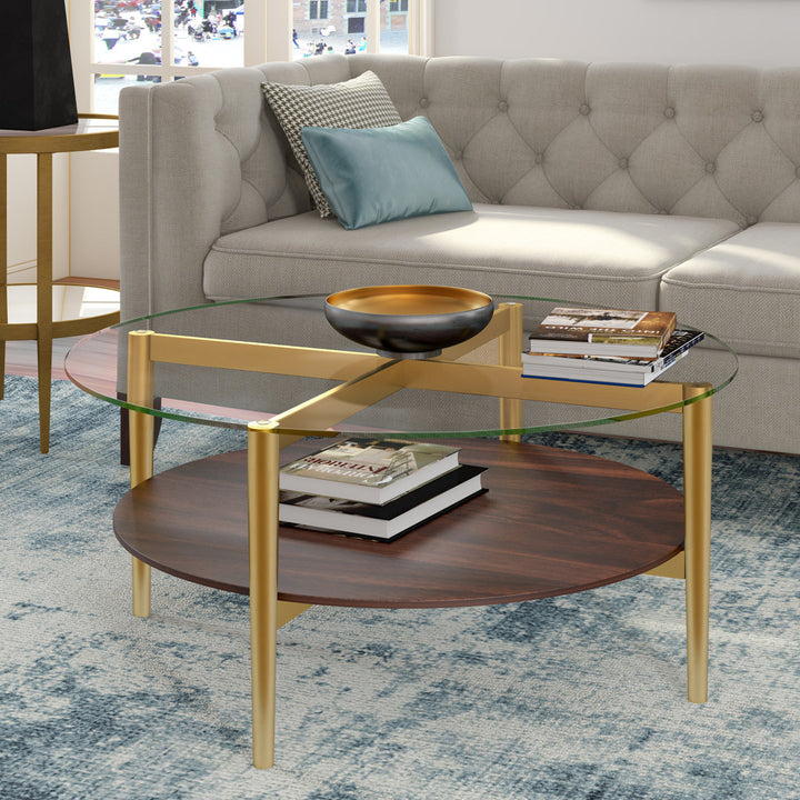 Otto 4 Legs Coffee Table with Storage Wade Logan® Table Base Color: Brown