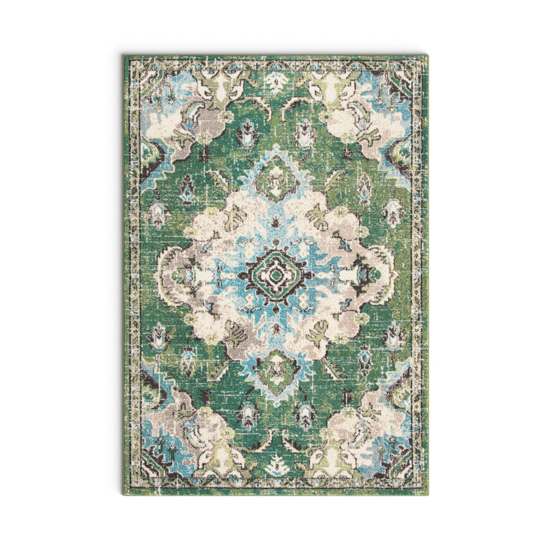 Shanna Oriental Green Area Rug Mistana™ Rug Size: Rectangle 10' x 14'