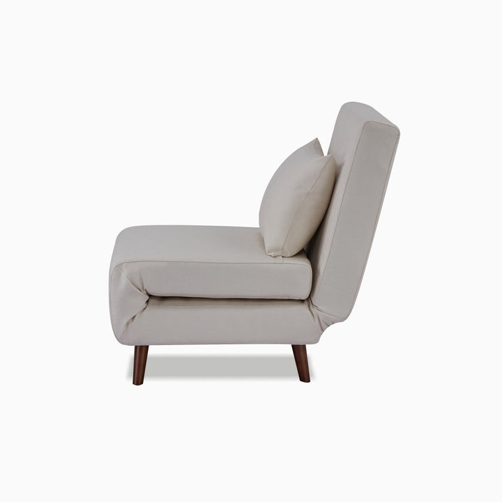 Jacquelyn 30.31" Wide Convertible Chair Mercury Row® Teen Leg Color: Coffee Fabric: Ivory Polyester