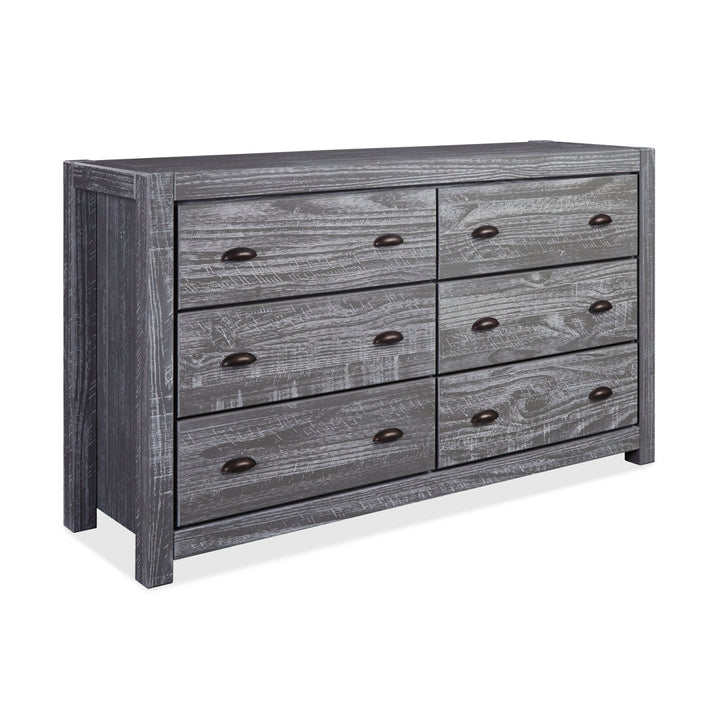 Montauk 6 Drawer Double Dresser Grain Wood Furniture Color: Rustic Gray