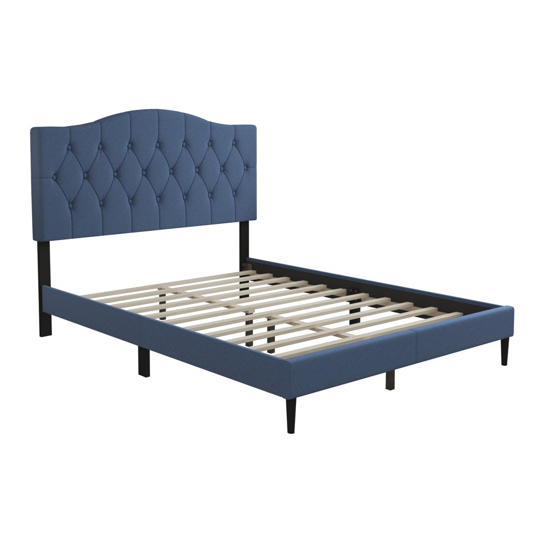 Arnette Tufted Upholstered Low Profile Platform Bed Andover Mills™ Color: Denim Blue Size: Twin