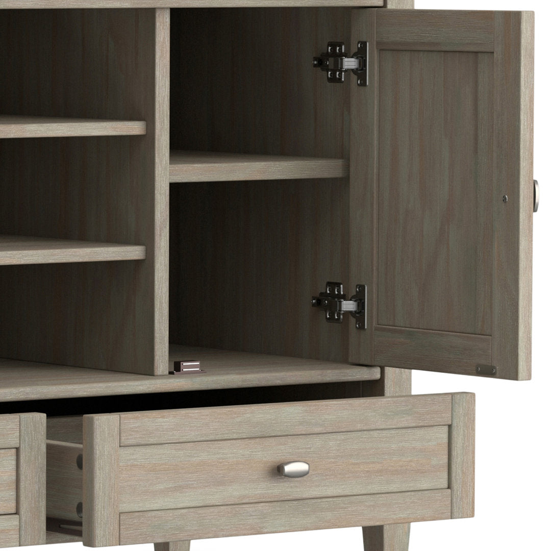 Warm Shaker SOLID WOOD TV Media Stand iFor TVs up to 50 inches Simpli Home Color: Distressed Gray