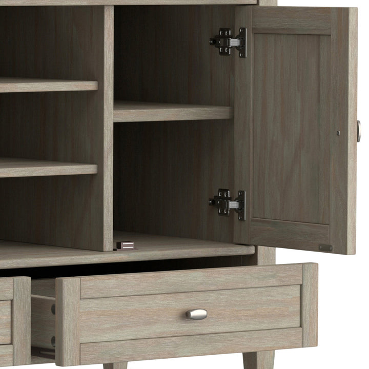 Warm Shaker SOLID WOOD TV Media Stand iFor TVs up to 50 inches Simpli Home Color: Distressed Gray