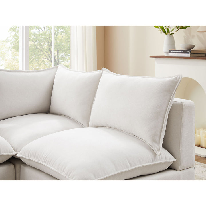 Rayners 5 - Piece Upholstered Sectional Latitude Run® Fabric: Beige 100% Polyester