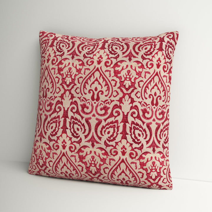 Godines Cotton Damask Throw Pillow Three Posts™ Color: Red
