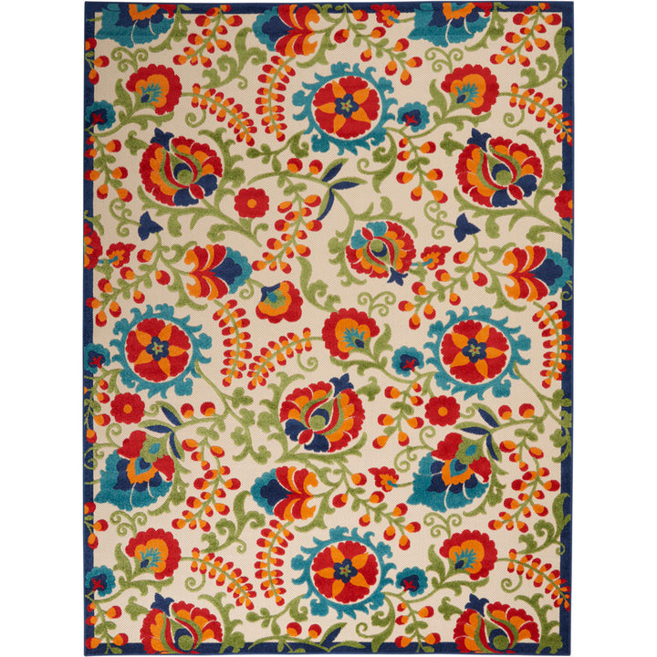 Bernia Floral Ivory/Red/Green Area Rug Wade Logan® Rug Size: Rectangle 7' x 10'