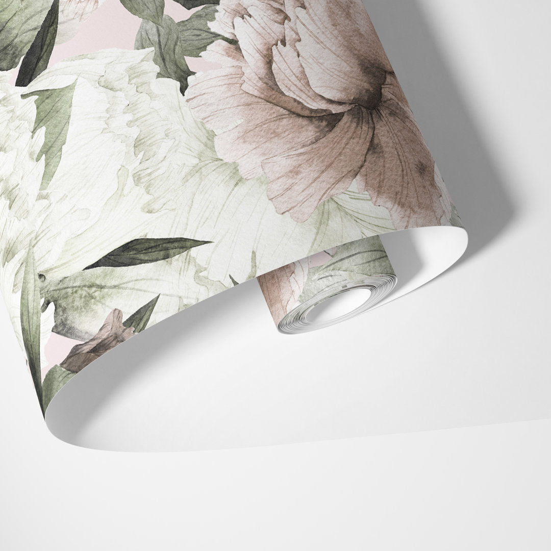 Hampton Removable Vintage Bouquet Peonies 10.4167' L x 125" W Peel and Stick Wallpaper Roll House of Hampton®