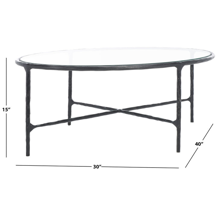 Evelynn 4 Legs Coffee Table Joss & Main Table Base Color: Black, Table Top Color: Clear
