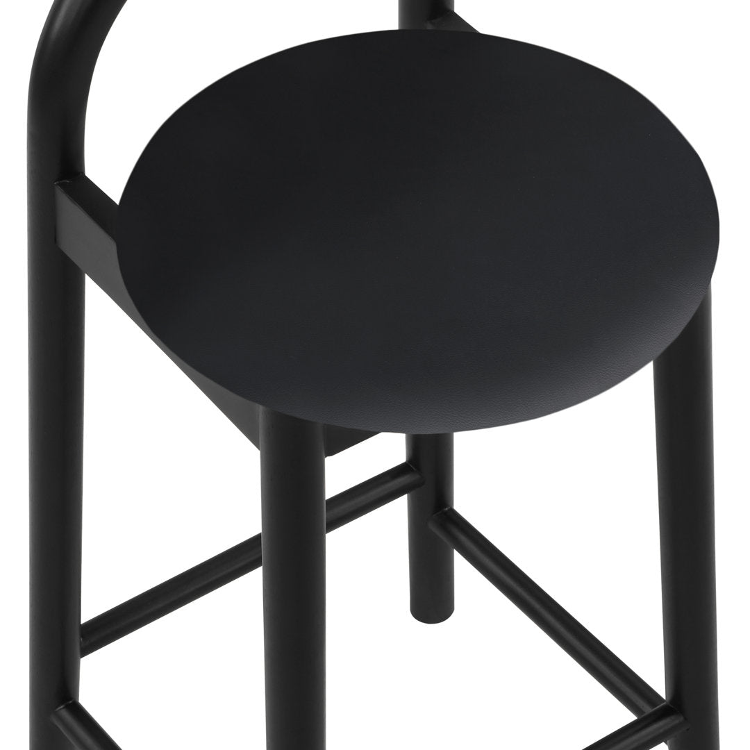 Bartolomea 27" Counter Bar Stool Latitude Run® Frame Color: Black, Seat Color: Cognac