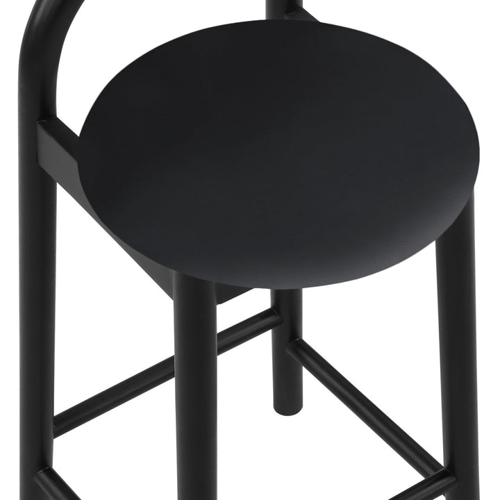 Bartolomea 27" Counter Bar Stool Latitude Run® Frame Color: Black, Seat Color: Cognac