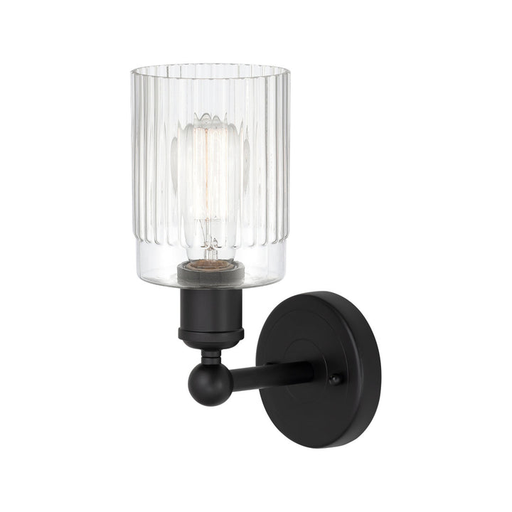 Elloise 1-Light Armed Sconce Kelly Clarkson Home Shade Color: Clear Fixture Finish: Matte Black