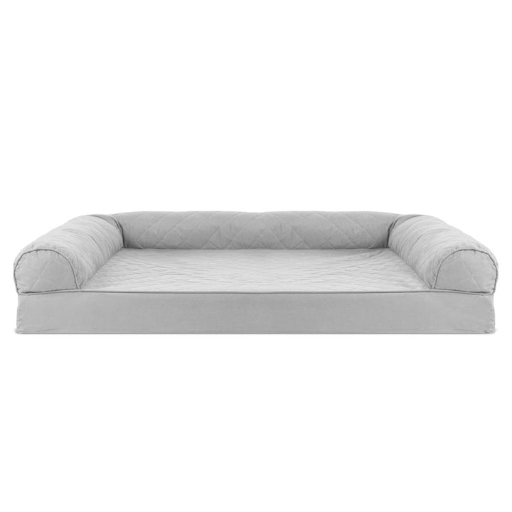 Quilted Orthopedic Bolster Sofa Pet Bed FurHaven Color: Silver Gray Size: Jumbo (40" W x 32" D x 8" H)