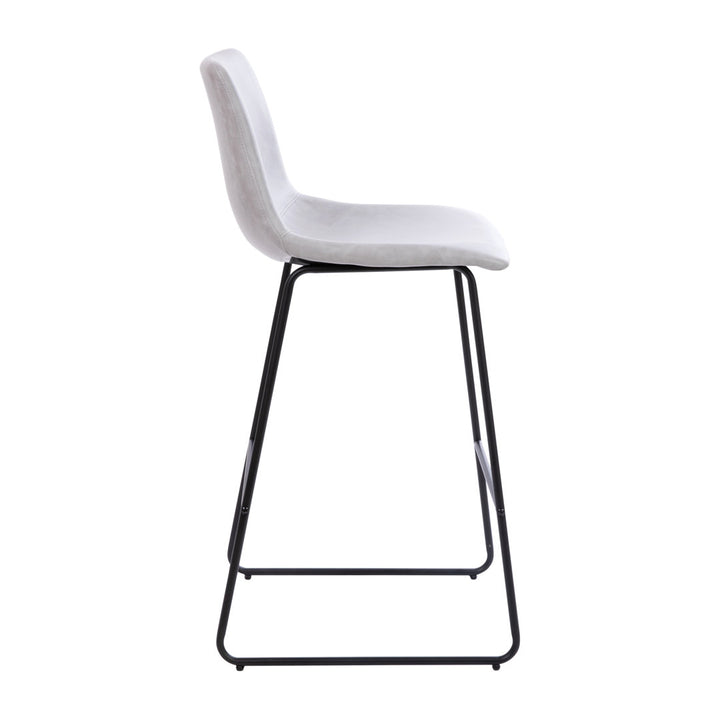 Liekele Upholstered Counter Height Modern Dining Stools by Flash Furniture (Set of 2) Ivy Bronx Seat Height: Bar Stool ( 30” Seat Height), Upholstery: Light Gray Faux Leather