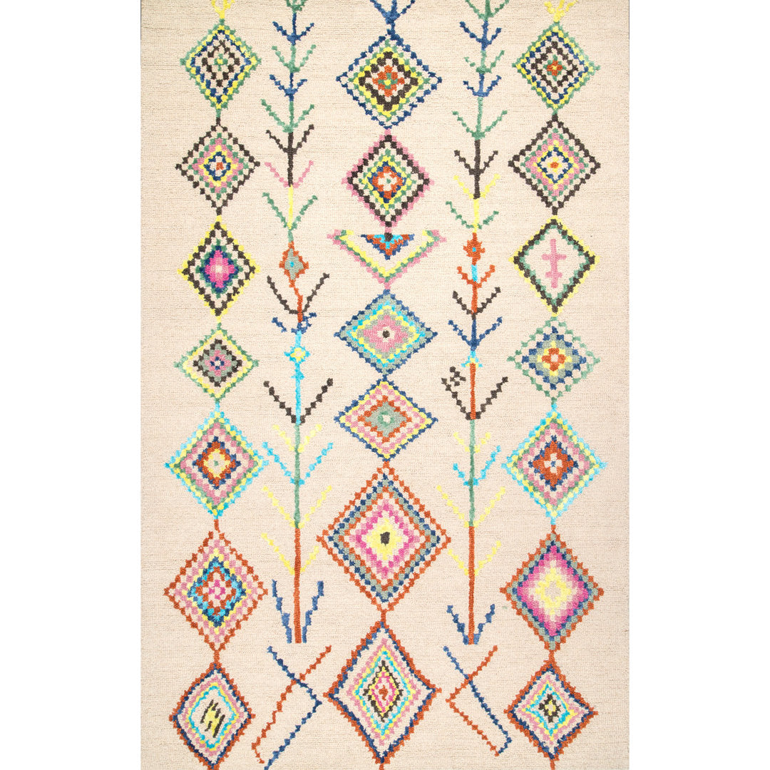 Agostini Handmade Tufted Wool Off-White Rug Mack & Milo™ Rug Size: Rectangle 7'6" x 9'6"