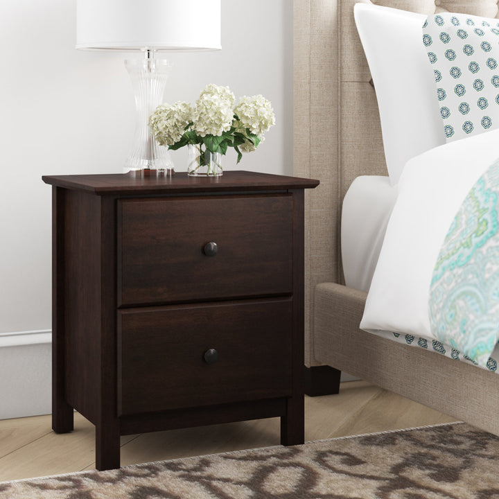 Shaker 2 - Drawer Solid Wood Nightstand Grain Wood Furniture Color: Espresso