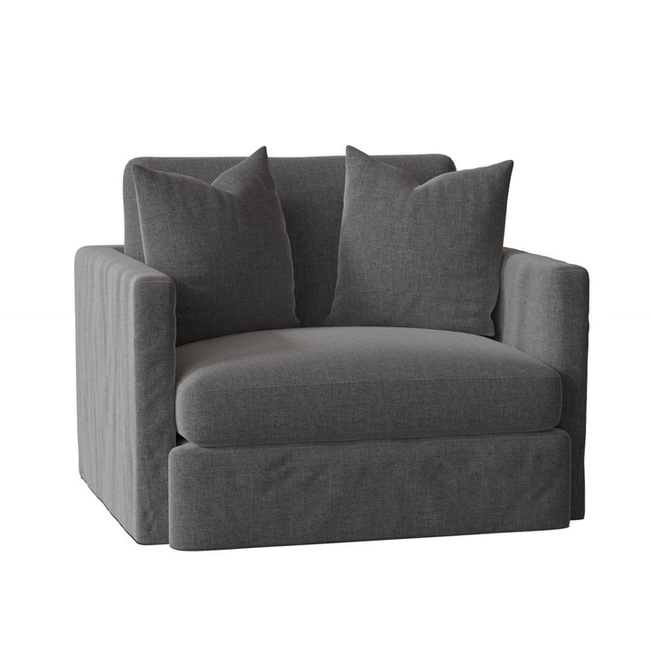 Kian 47" Wide Down Cushion Slipcovered Armchair Wayfair Custom Upholstery™ Fabric: Cast Slate Sunbrella® Plainweave