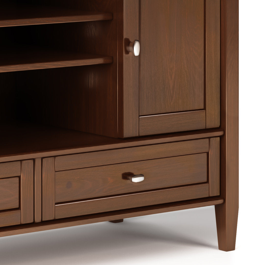 Warm Shaker SOLID WOOD TV Media Stand iFor TVs up to 50 inches Simpli Home Color: Russet Brown
