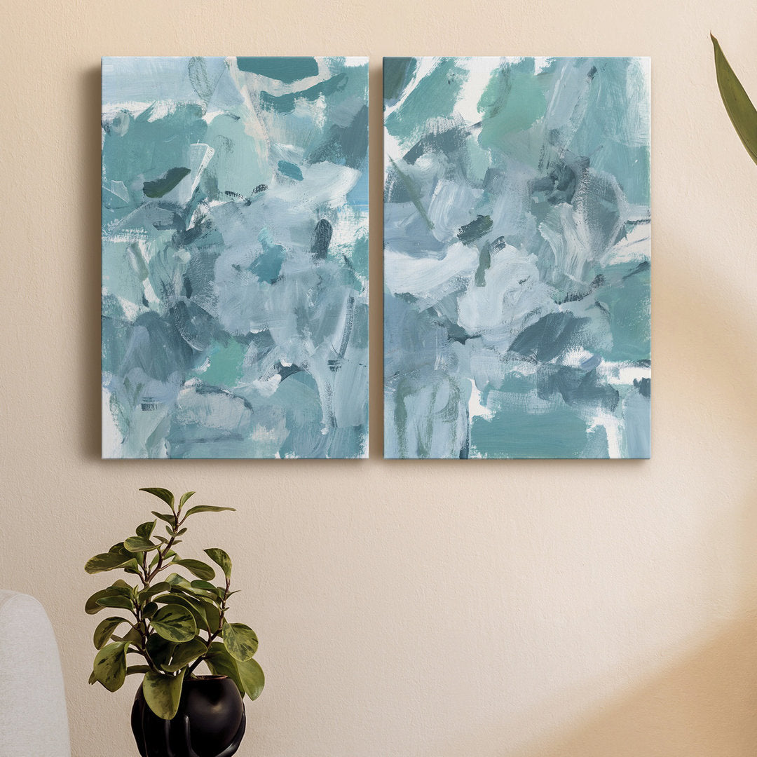 Soft Teal I Premium Gallery Wrapped Canvas - Ready To Hang Orren Ellis Size: 27" H x 32" W x 1" D