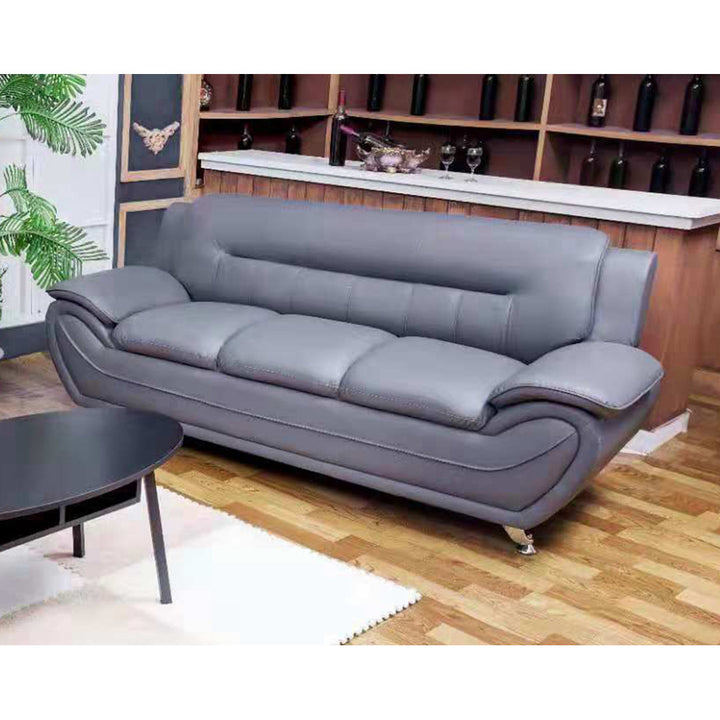 Mulvey 80" Faux Leather Pillow Top Arm Sofa Orren Ellis Upholstery Color: Gray